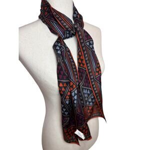 Vera Neumann All Silk Tout Geometric Print Tribal Inspired Rectangular Scarf